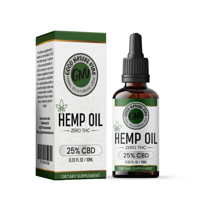CBD olie 25% cannabidiol Hemp oil Box fles